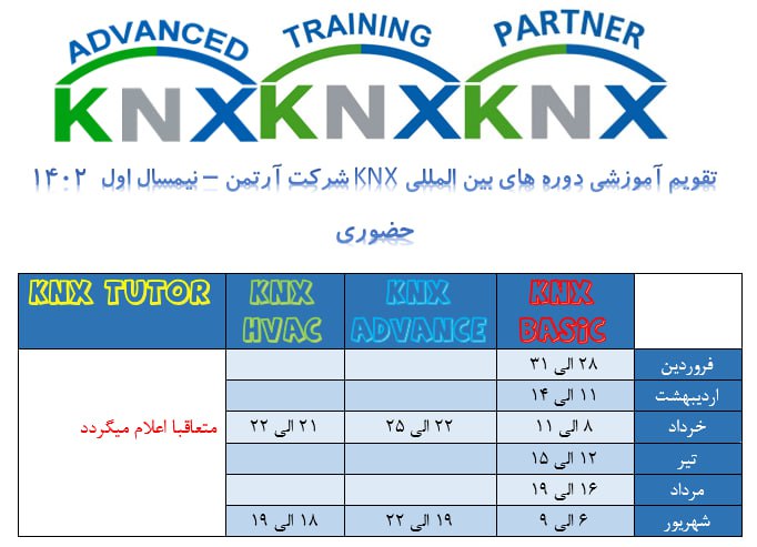 KNX course schedule 2023